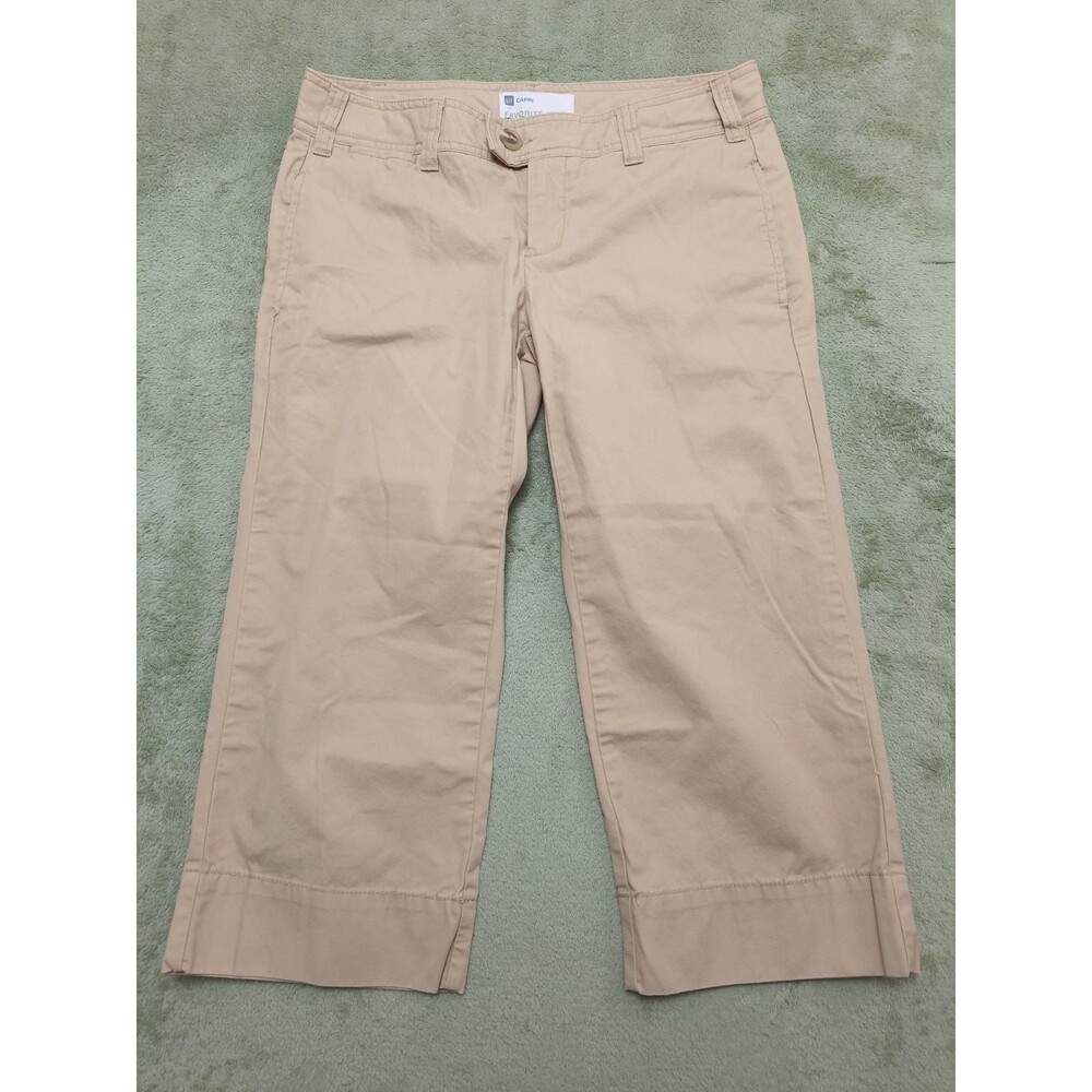 Women's Gap Capri Favorite Khaki Beige Cotton Pants Size 2 (32x30)
